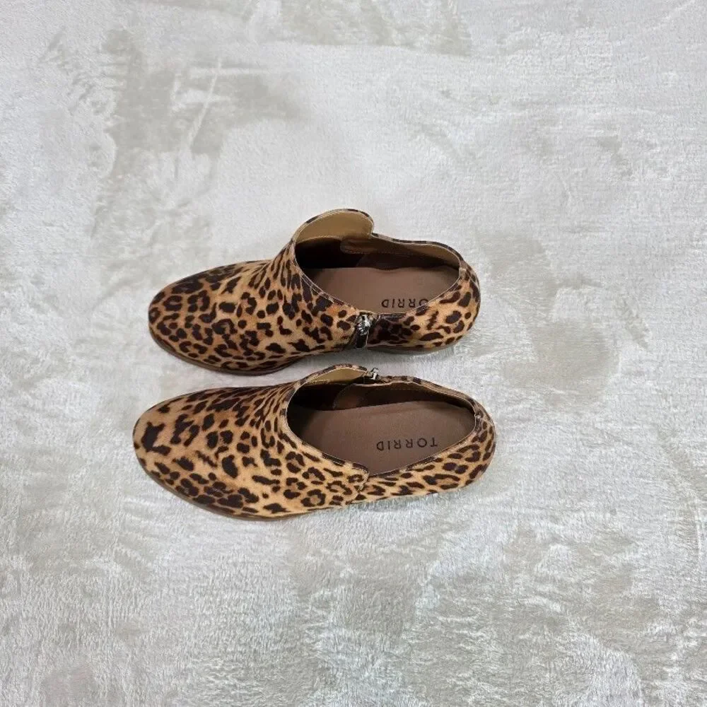 Torrid Size 7W Cheetah Ankle Bootie Tan/Black Animal Print Side Zipper 14508921 - Picture 5 of 6
